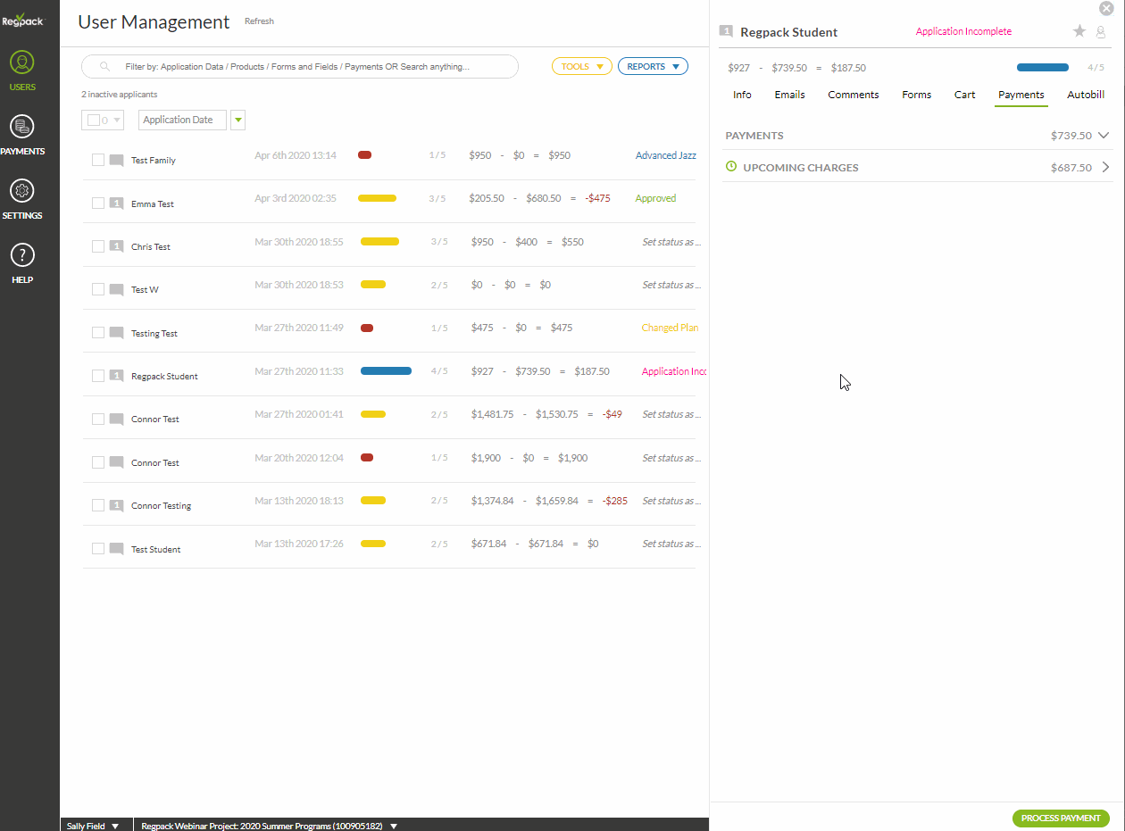 steps to issue a manual refund in regpack