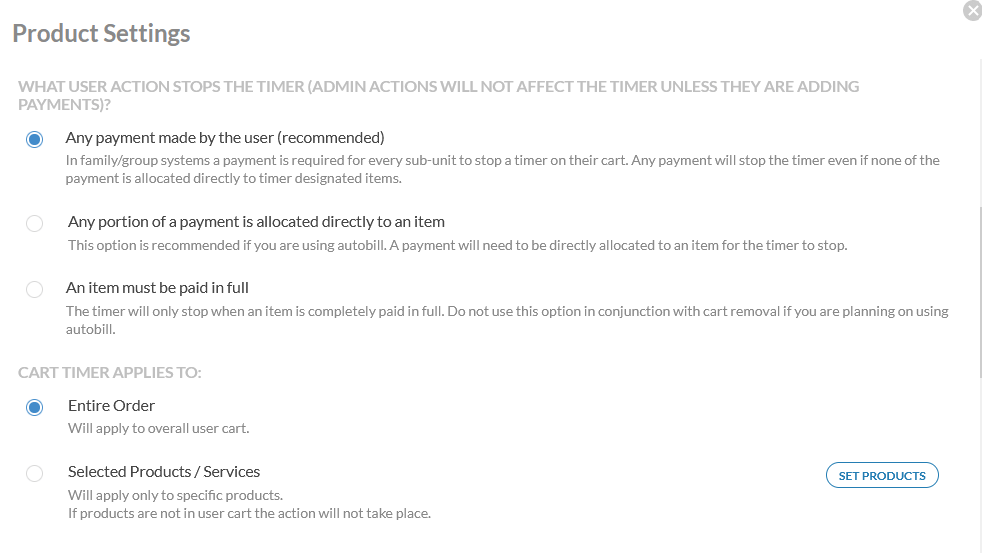 cart timer product settings 2