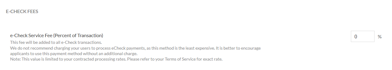 echeck fees