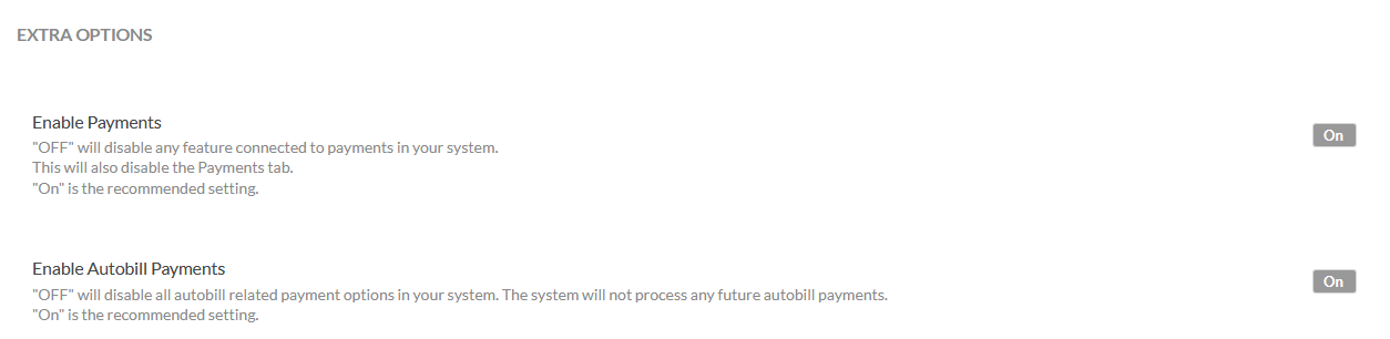 extra payment options