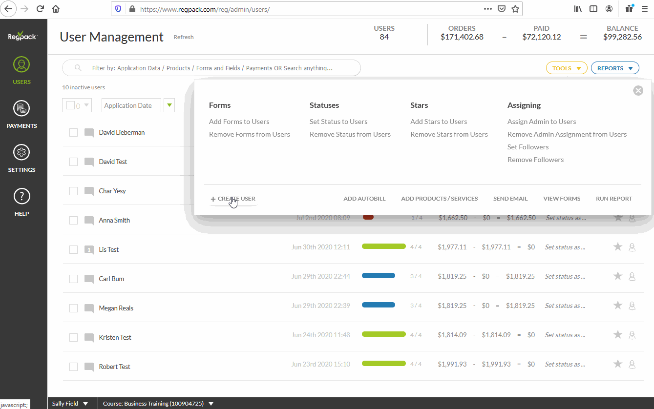 create a new user in an individual system